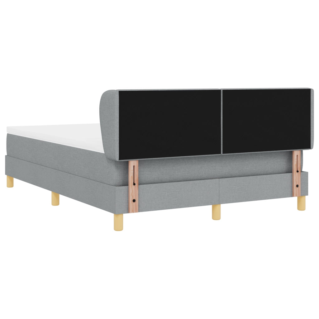 Letto Box Spring con Materasso - Grigio Chiaro, 160x200 cm, Tessuto
