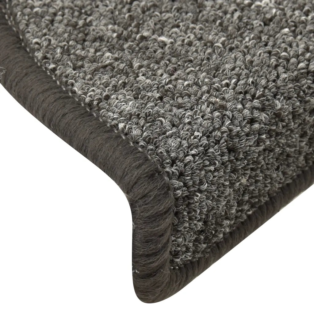 Tappetini per scale 15 pz 56x17x3 cm Grigio scuro Semicircolari 322368