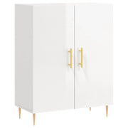 Buffet credenza cassettiera mobiletto mobile contenitore organizer per cucina soggiorno finitura lucida 69,5 x 34 x 90 cm legno ingegnerizzato bianco 02_0030751