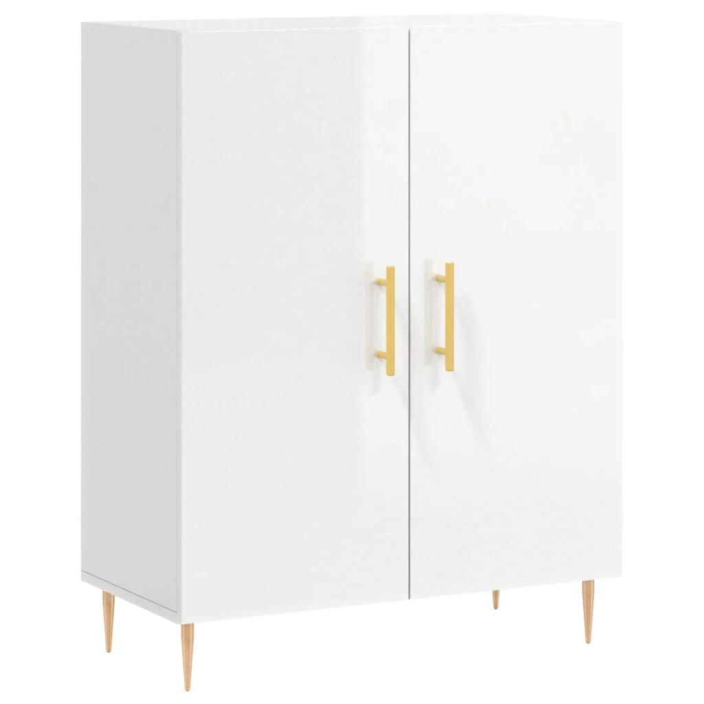 Buffet credenza cassettiera mobiletto mobile contenitore organizer per cucina soggiorno finitura lucida 69,5 x 34 x 90 cm legno ingegnerizzato bianco 02_0030751