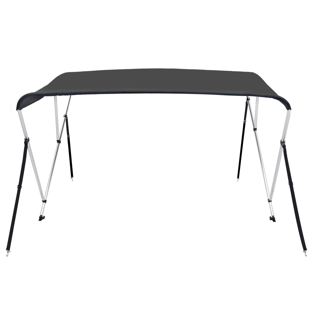 Bimini di Prua con Tendalino a 3 Archi Antracite 183x196x137 cm 93136