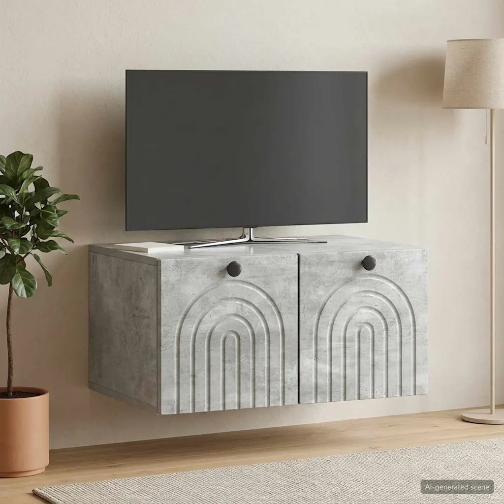 Mobile Porta TV da Muro Grigio Cemento 59,5 x 41 x 30 cm 898168
