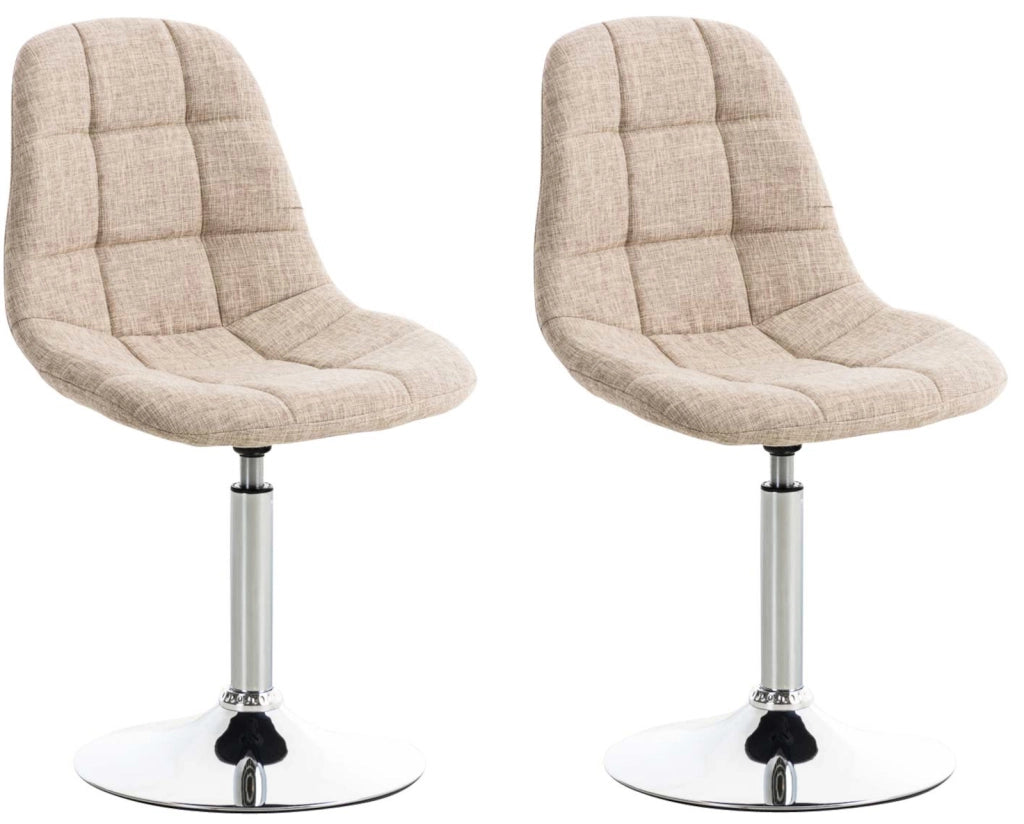 Set di 2 sedie Emil Tessuto crema