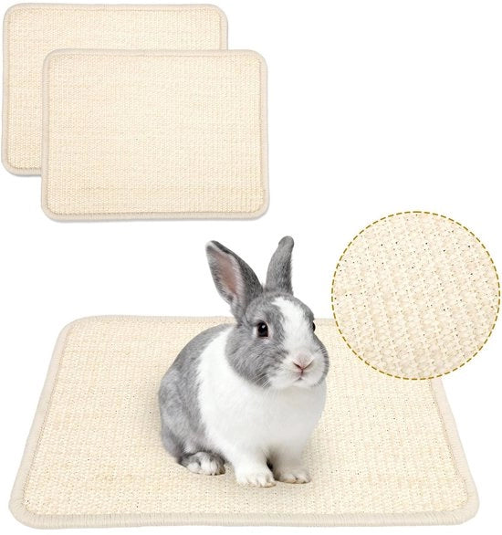 Matte per Gatti 2 pezzi - 40x30cm - Resistente ai Calci - Sisal - Per Conigli - Cinture di Sicurezza - Per Animali di Compagnia