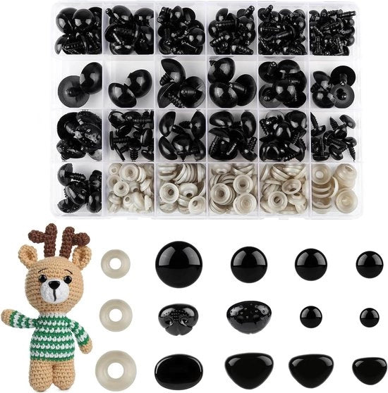 150 pezzi di olio per lampade sicure nero con supporto da appendere per animali tessuti - bambole di plastica orsetti - Per cuscini e amigurumi