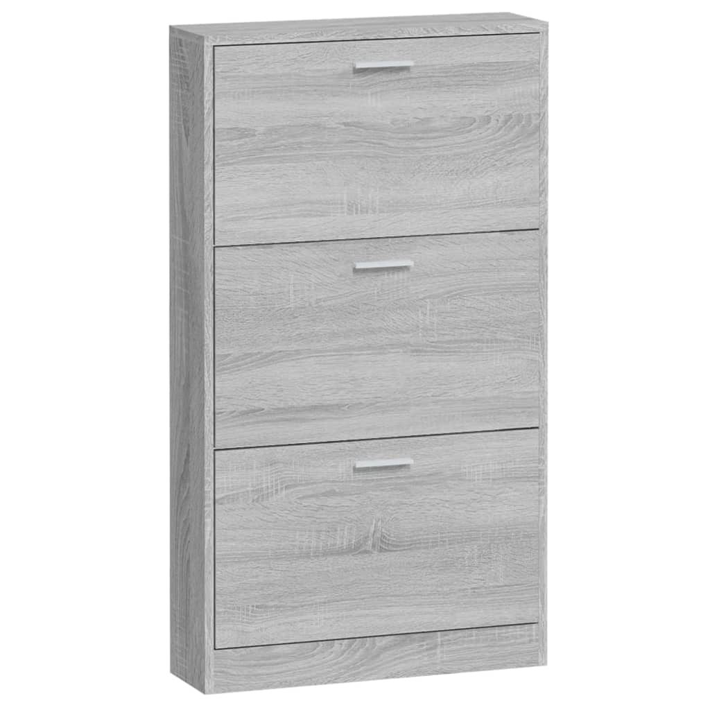 Scarpiera mobiletto portascarpe mobile per ingresso/corridoio/soggiorno legno Sonoma 59 x 17 x 108 cm grigio 02_0022070