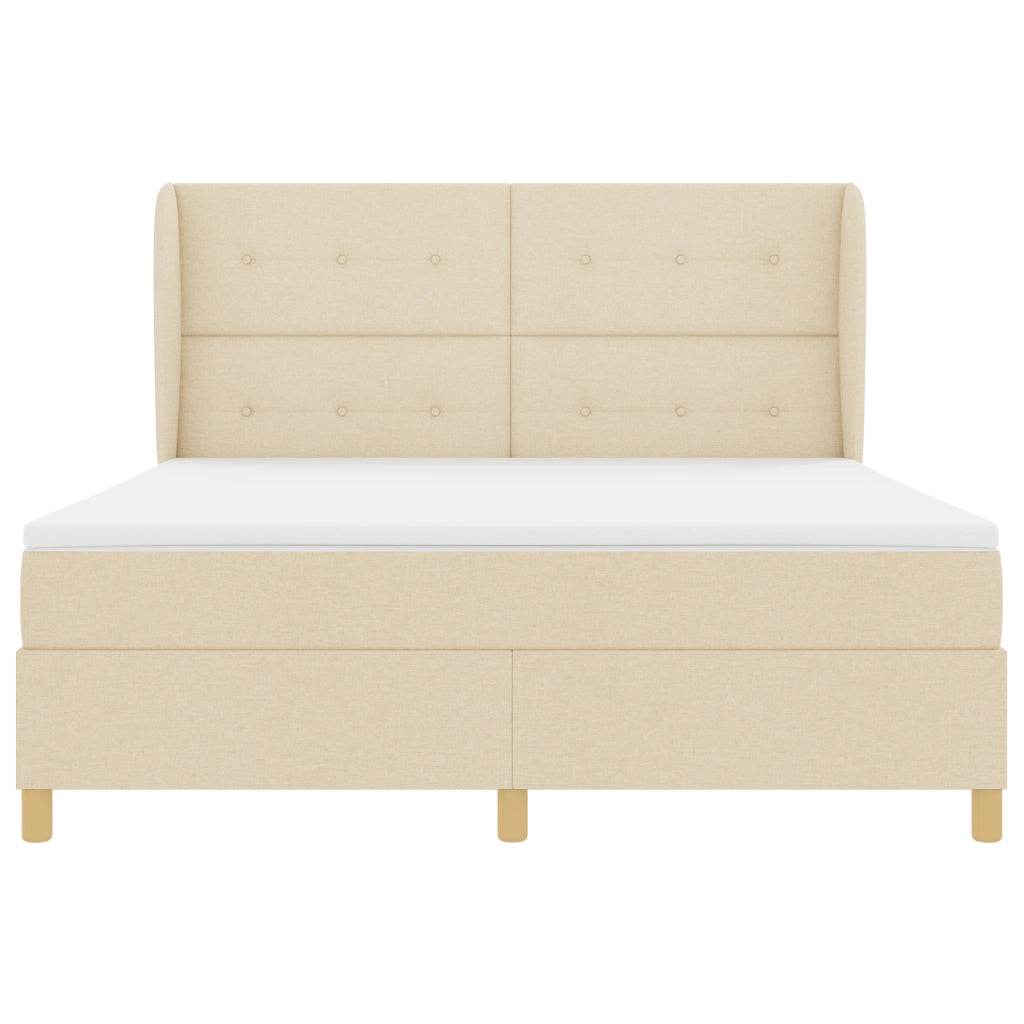 Letto a anche con materasso in crema, 180x200 cm tessuto