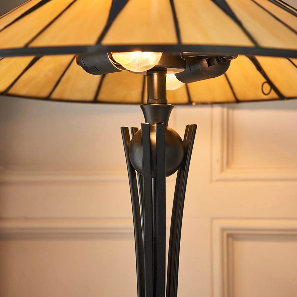 Lampada da tavolo Tiffany Dark Star, vetro, 2xE27 60W