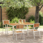 Set da Pranzo Giardino  5 Pezzi in Legno Massello di Acacia