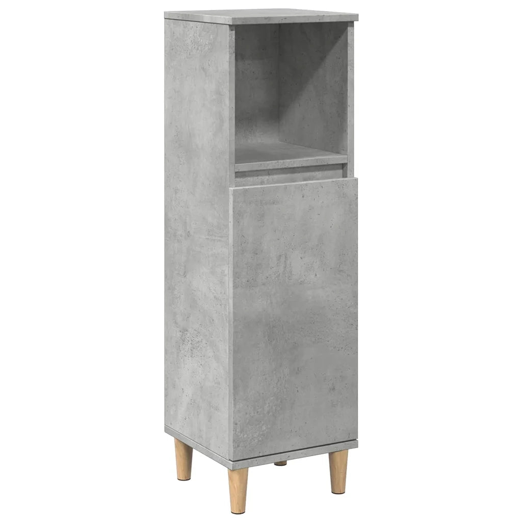 Set Mobili da Bagno | Armadio da bagno 3 pz Grigio Cemento in Legno Multistrato