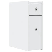 Mobiletto da bagno stretto e pratico con rotelle 21,5 x 50 x 60 cm in legno composito bianco 02_0050655