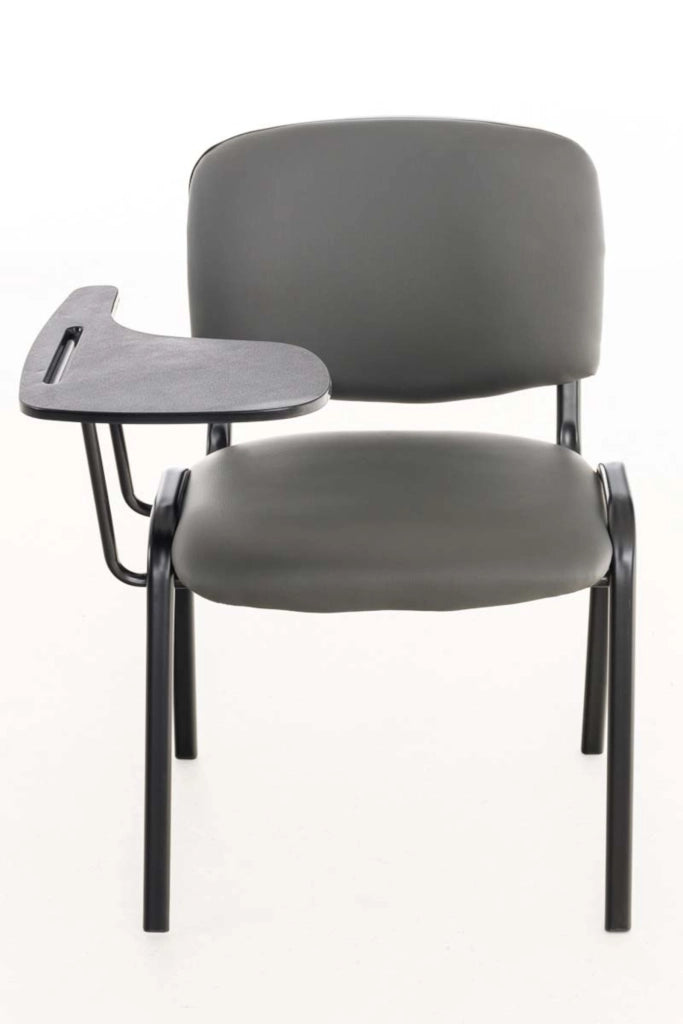 Set di 4 sedie Ken con tavolo pieghevole in similpelle grigio