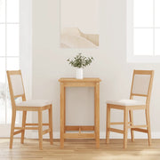 Sgabelli da Bar con Cuscini 2pz Naturale Legno Massello Hevea 4102565