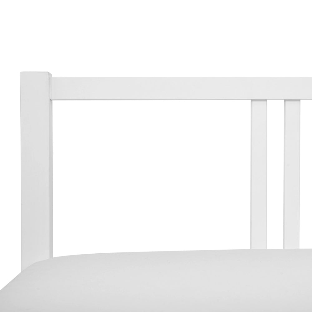 Letto in Legno di pino Bianco con Rete a Doghe Stile Classico 140 x 200 cm