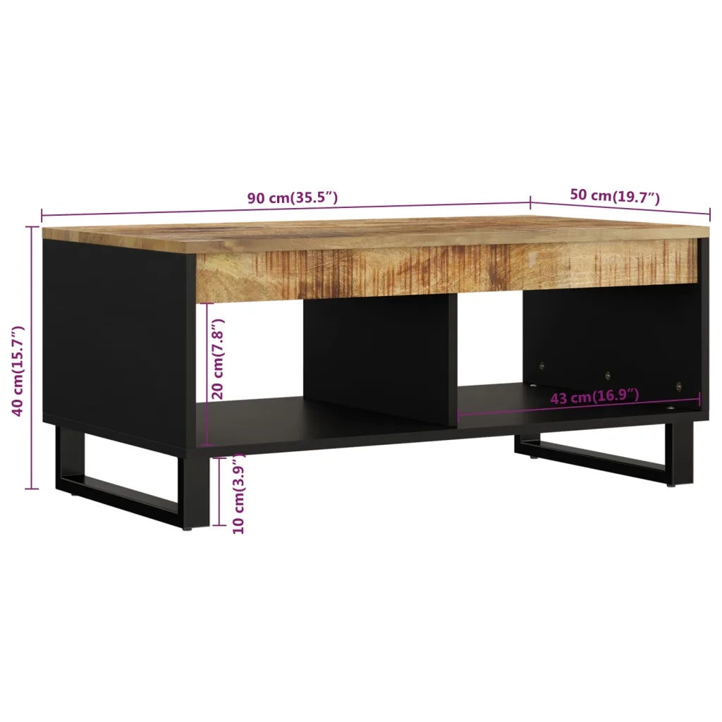 Tavolino da Salotto 90x50x40 cm in Legno Massello di Mango 352869