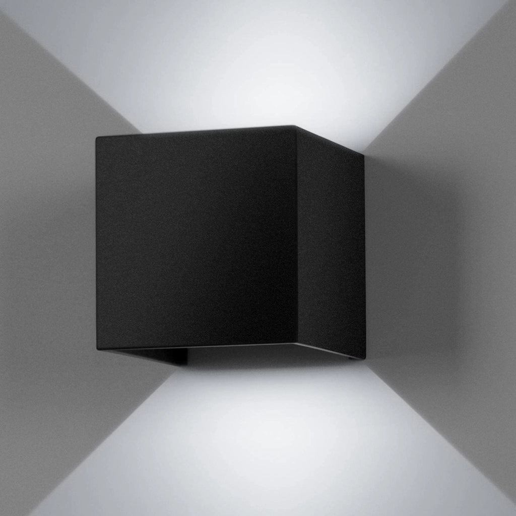 Applique LED cubo nera da parete 12W IP65 – Luce calda, naturale o fredda – Up & down per esterno (Copia) Colore della luce: Luce fredda