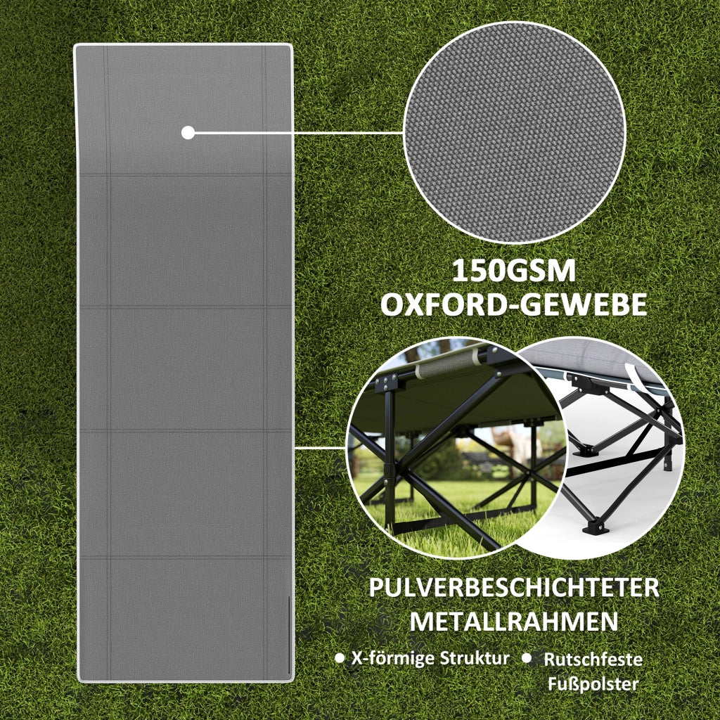Letto da campeggio pieghevole con materasso ¨C zephmum ¨C Nero, metallo, 90x200 cm