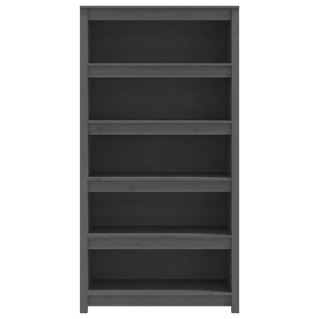 Libreria Grigia 80x35x154 cm in Legno Massello di Pino 821691