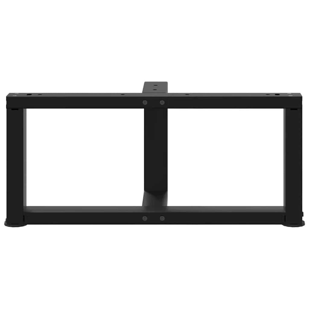 Set di 2 gambe per tavolino a forma di T 60 x 25 x 31 cm con piedini regolabili design moderno acciaio nero 02_0057282