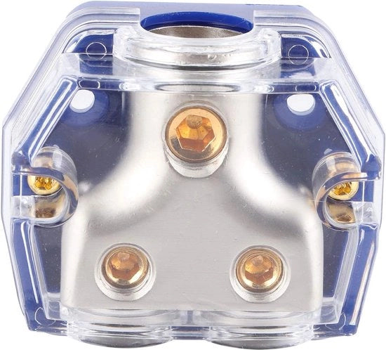 Distributore di Potenza 2 vie da 0 Gauge a 4 Gauge con Interruttore di Protezione - Adatto per Car Audio e RV di Ricambio.