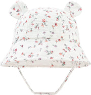 Cappello da sole per bambini unisex con fiori piccoli su sfondo bianco - Protezione UV