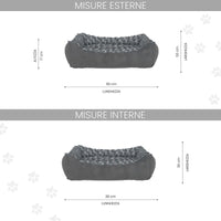 Cuccia per Cani e Gatti 62x50x17 cm in Poliestere Zoe Grigia