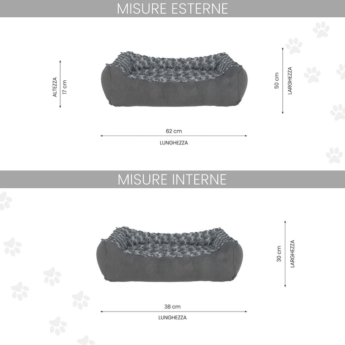 Cuccia per Cani e Gatti 62x50x17 cm in Poliestere Zoe Grigia