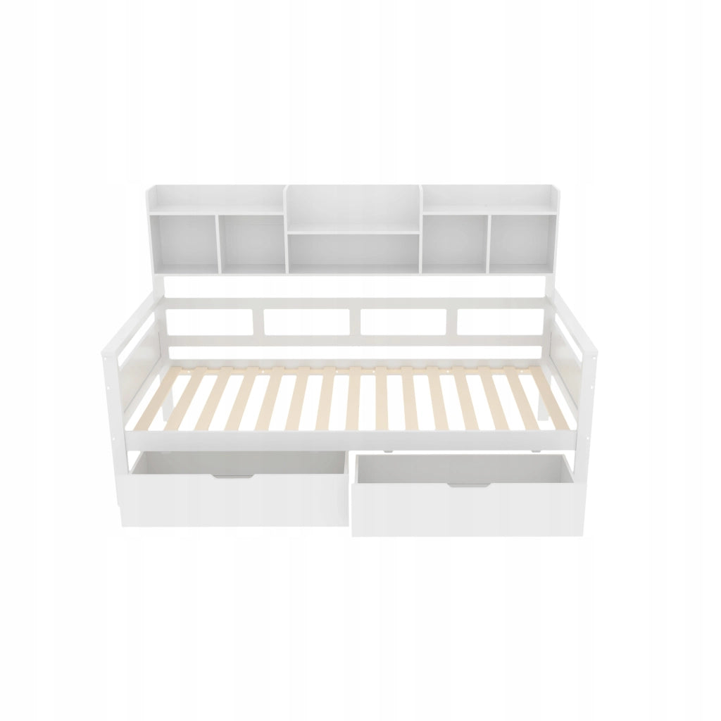 Letto singolo con contenitore - Xylo - 90x200 - Bianco
