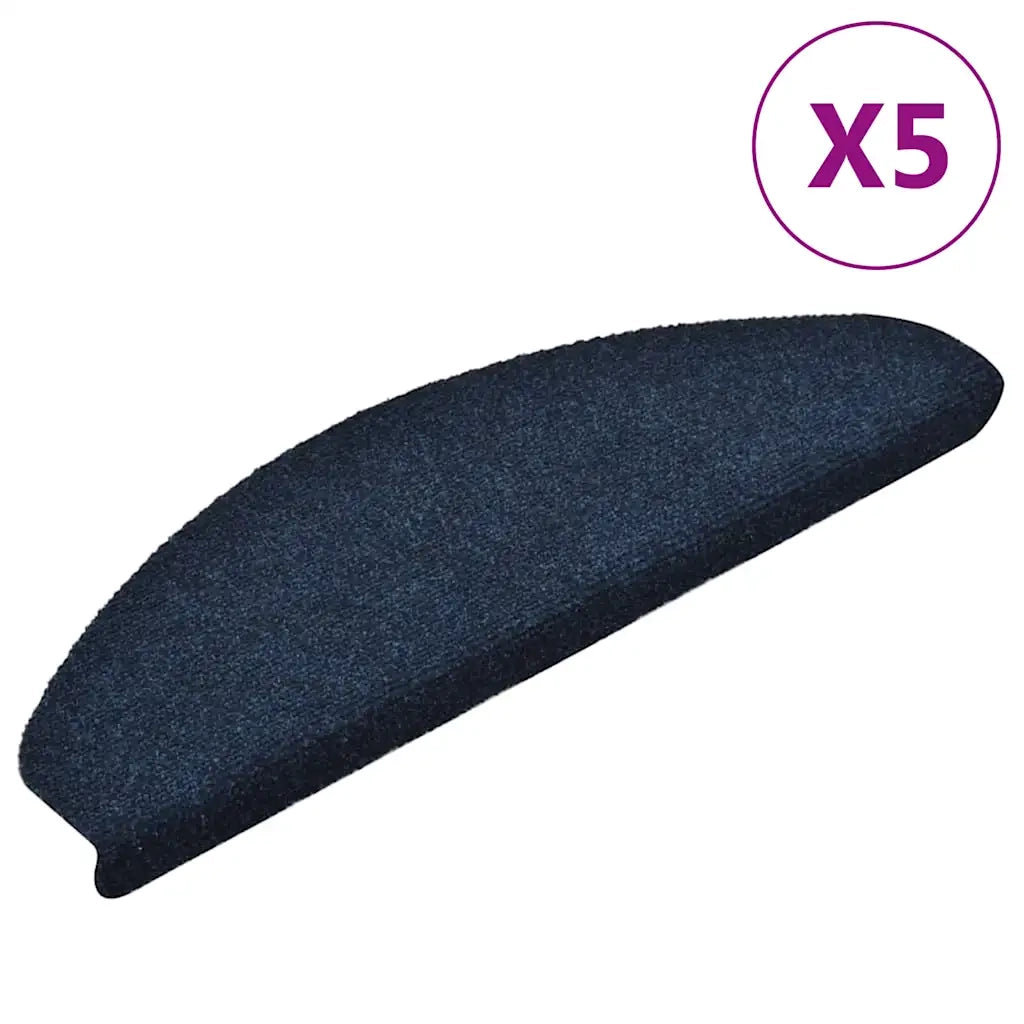 Tappetini per scale autoadesivi 5 pz 65x21x4 cm blu navy semicircolari grandi 149718