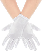 Manopole per dita corta in satin - Manopole da ballo per la sposa - Manopole da festa - Manopole per donne - Bianche - Nylon satin di alta qualità - Manopole da festa
