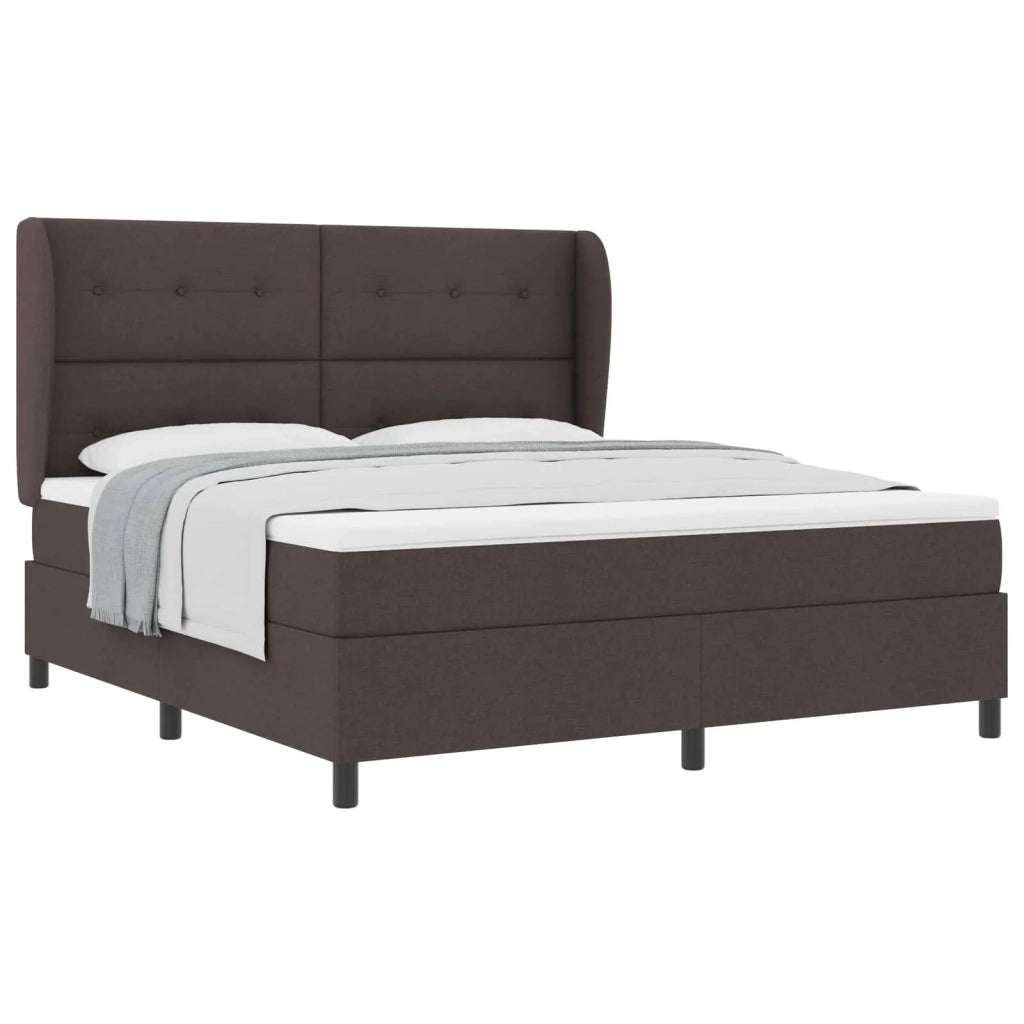 Letto a molle con materasso Marrone scuro 180 x 200 cm Tessuto 3340581