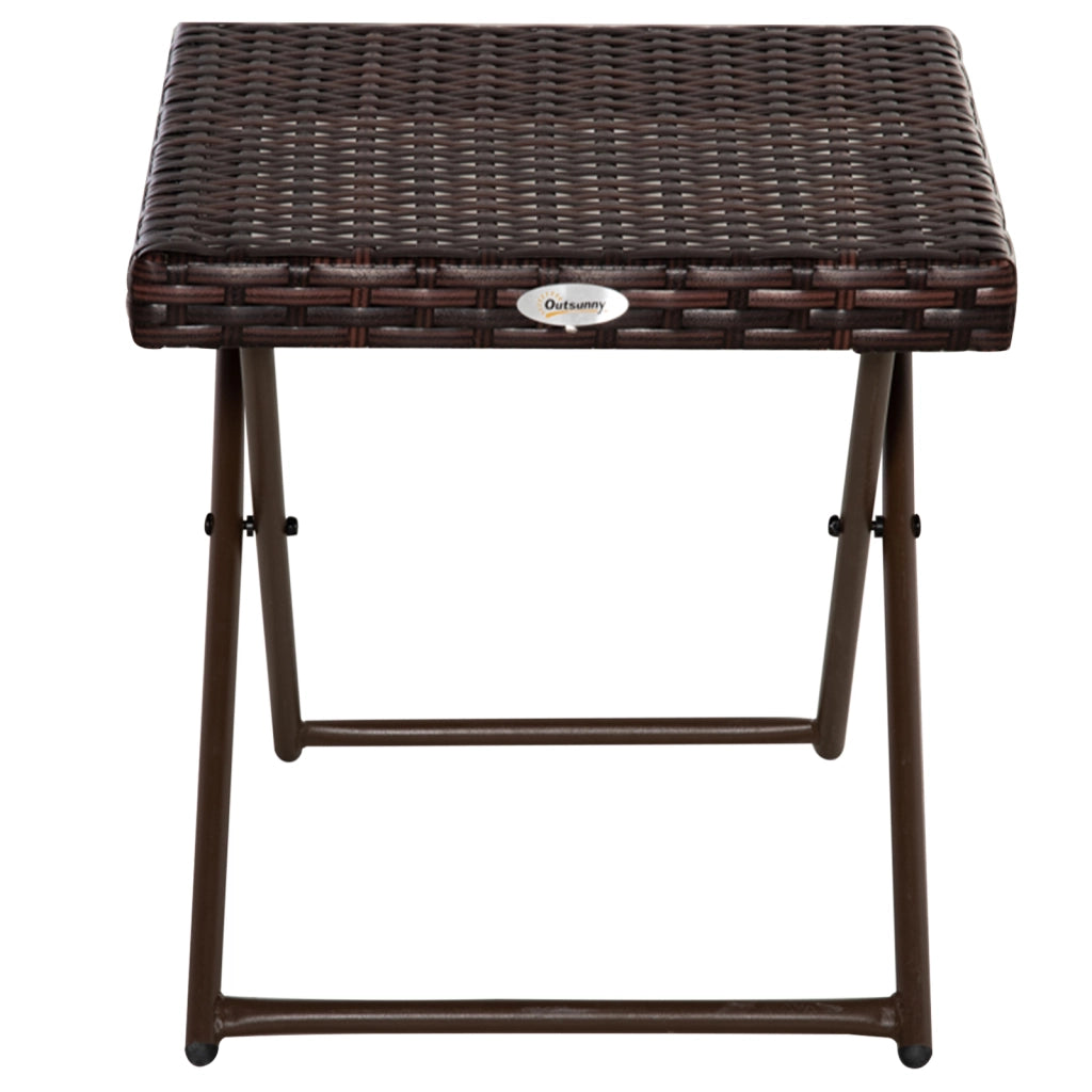 Tavolino da giardino pieghevole ¨C zephmum ¨C marrone, polyrattan, 40x40x40 cm