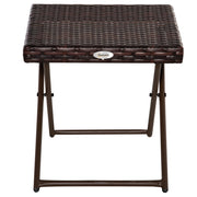 Tavolino da giardino pieghevole ¨C zephmum ¨C marrone, polyrattan, 40x40x40 cm