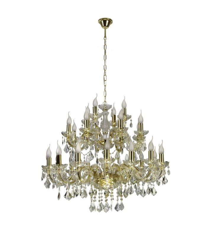 Lampadario Candellux Maria oro cristallo classico 28xE14