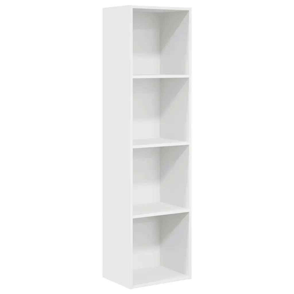 Libreria-Scaffale per Libri-Mobile di Stoccaggio Bianca 40x30x152 cm in Legno Multistrato