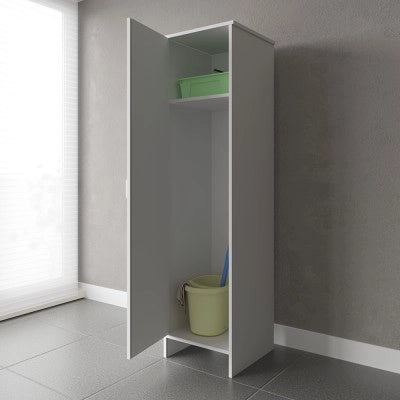 Colonna multiuso 180 cm in PVC con ripiano e vano porta scope Kandy