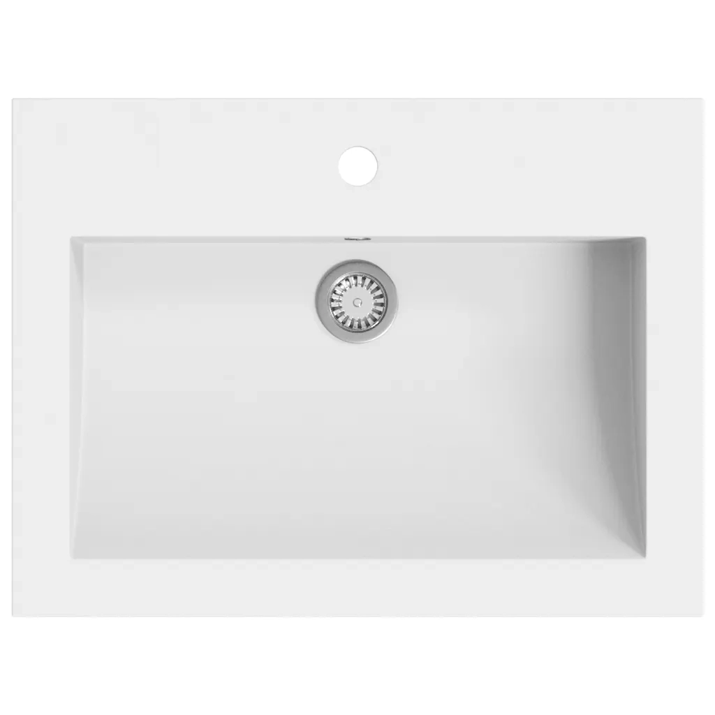 Lavandino in Granito 600x450x120 mm Bianco CFW9801693