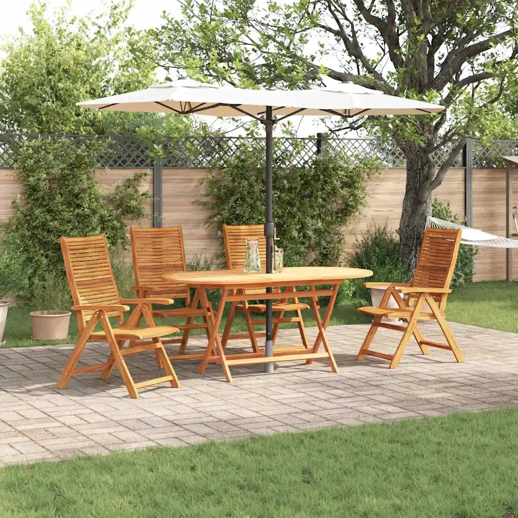 Set da Pranzo per Giardino 5 pcs Marrone 3375728