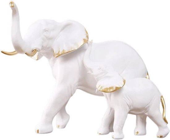 Scultura di Elefante a mano - Decorazione per la casa e Regalo (Oro)
