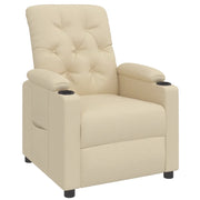Poltrona | Sedia Relax Reclinabile in Tessuto Crema