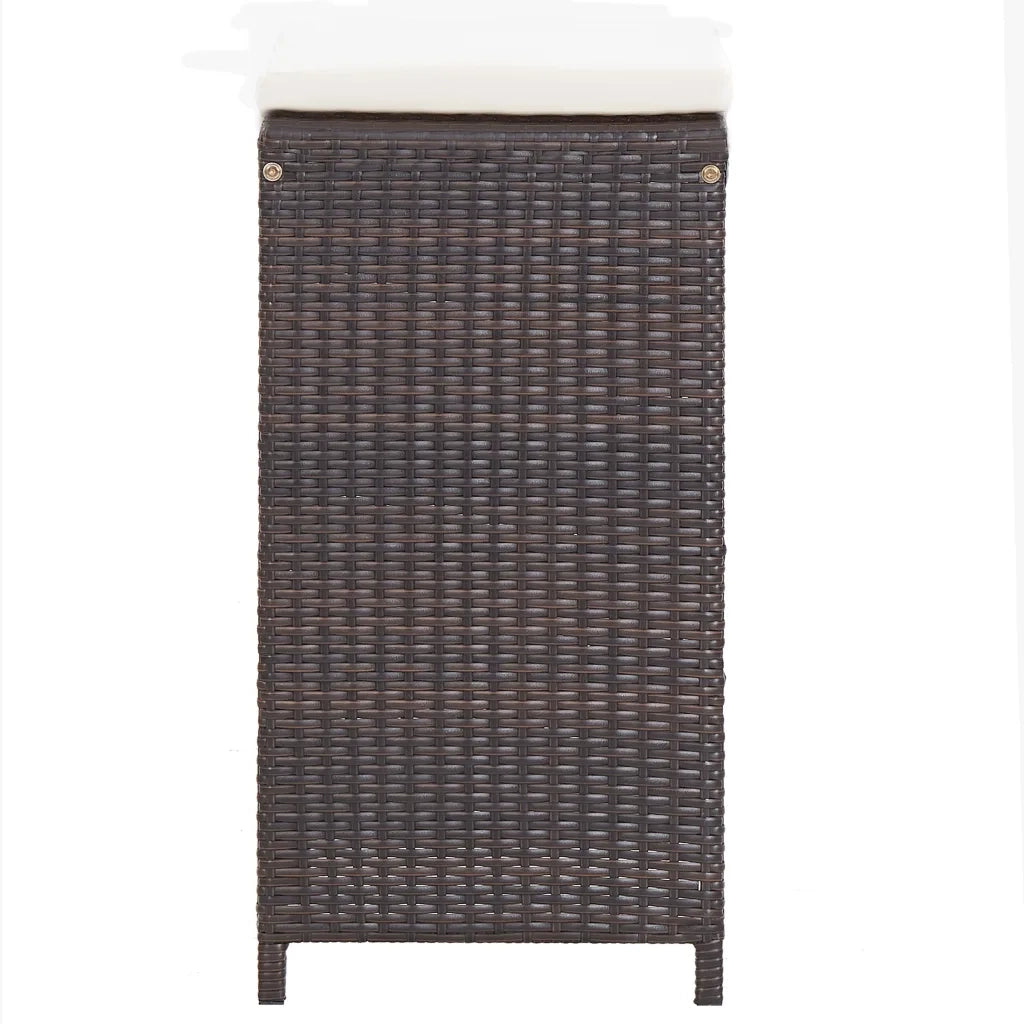 Set da Bar da Giardino 7 pz con Cuscini in Polyrattan Marrone 49559