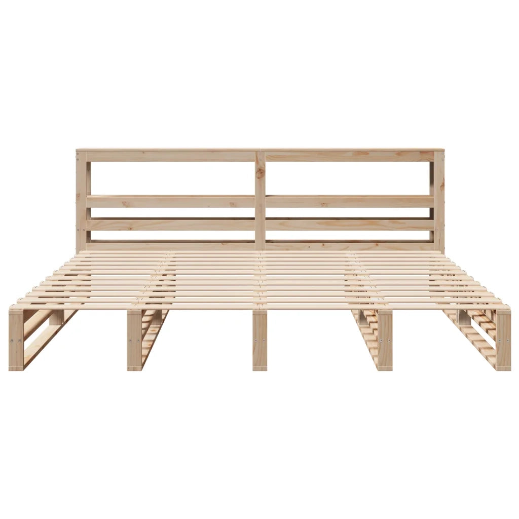 Giroletto con Testiera 200x200 cm in Legno Massello di Pino