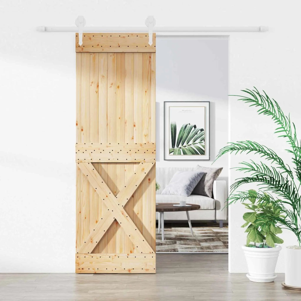 Porta scorrevole Naturale e Bianco 70 x 210 cm 3445188