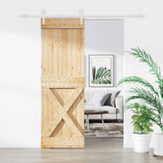 Porta scorrevole Naturale e Bianco 70 x 210 cm 3445188