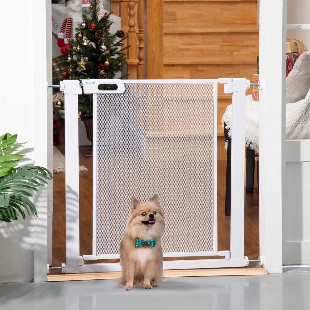Cancellino per Cani Regolabile ¨C zephmum ¨C Acciaio e ABS, Bianco, 75-82x76 cm