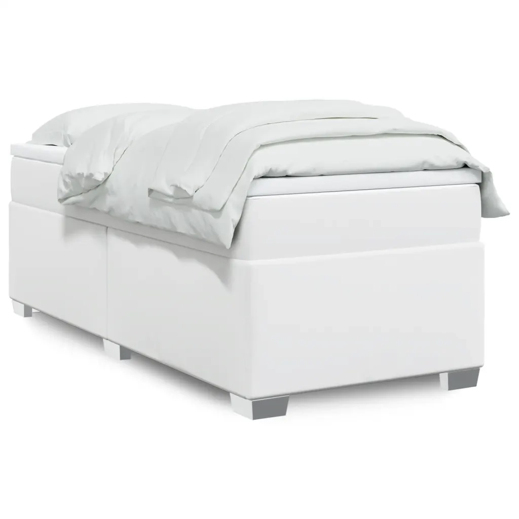 Giroletto a Molle con Materasso Bianco 80x200 cm in Similpelle 3285186