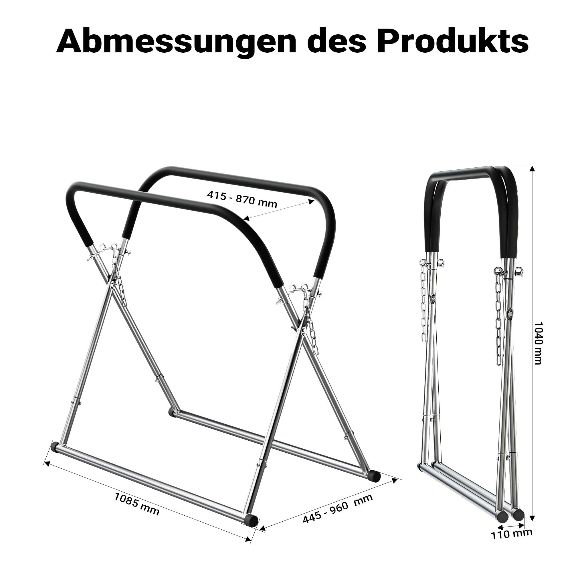 Cavalletto per parabrezza pieghevole regolabile in altezza max 75 kg supporto