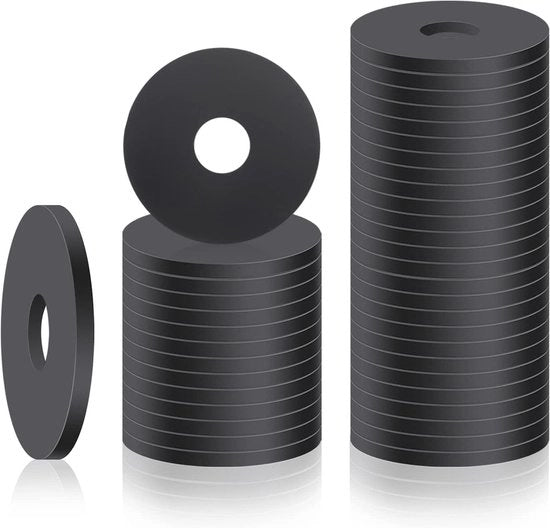 Kit di chiavi di scorrimento piane - 50 pezzi chiavi di scorrimento piane in gomma per cucina, bagno, lavandino, sostituzioni (2,54 cm nero)