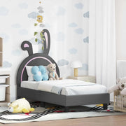 Struttura letto per bambini con testata Grigio Chiaro PU