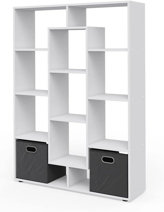 Scaffale, Rovere bianco/dorato, 107.2 x 143 cm, utilizzabile per la separazione degli spazi e per una conservazione flessibile
